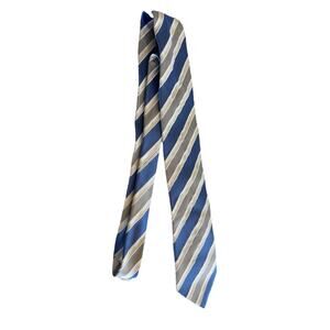 Donald Trump Signature Collection Tie Gold Bar Trump Crest Blue Silver 60” Silk